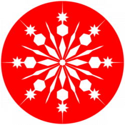 Snowflake-on-red1 Clip Art at Clker.com - vector clip art online ...