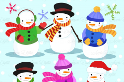 Christmas Snowman Clipart - Vectors ~ Illustrations ~ Creative Market