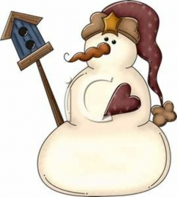 Rustic Country Style Snowman Clipart Picture | Crafts | Snowman ...