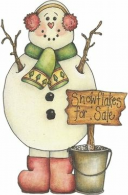 Country Christmas Snowman Clipart - Clip Art Library