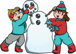 Kids Building Snowman Hi Rez - Building A Snowman Clipart ...