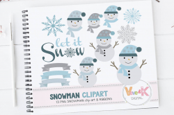 Cute Snowmen, Snowman Clipart, Christmas Winter Clipart, Let it ...