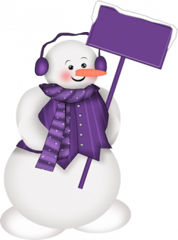 CHRISTMAS SNOWMAN IN PURPLE WITH BLANK SIGN CLIP ART | CLIP ART ...