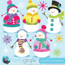 Snowman clipart commercial use, vector graphics, digital clip art - CL585