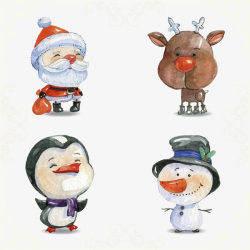 Christmas Snowman Painted Watercolor, Snowman Clipart, Watercolor ...