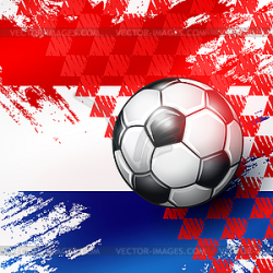 Soccer ball on Croatia flag abstract backgrounds - vector clip art