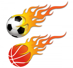 Vector Ball on Fire - Soccer Ball and Basketball Vector Free - Clip ...