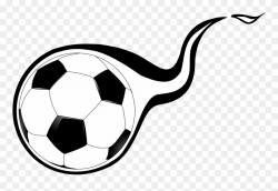 Monochrome Clipart Football - Flying Soccer Ball Png Transparent Png ...