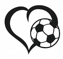 Amazon.com: WickedGoodz Die Cut Heart Soccer Ball Decal - Sports ...