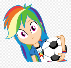Best Free Humanized Eg Rainbow Dash With Soccer Ball Clipart ...