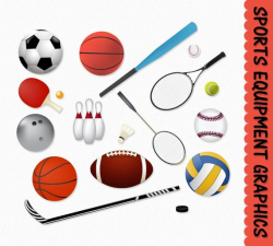 Sports Equipment Clip Art Clipart Graphic Scrapbook ...