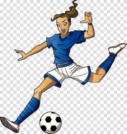Woman playing soccer illustration, Football player Cartoon ...