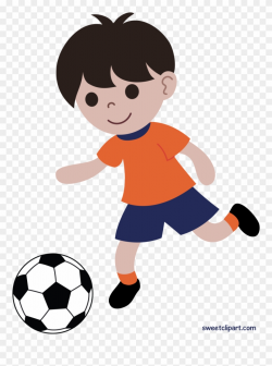 Boy Playing Soccer Or Football Clip Art - Free Clipart Playing ...