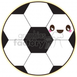 soccer ball with cartoon face clipart. Royalty-free clipart # 394660