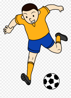 Kid Playing Soccer Or Football - Clip Art Playing Football - Png ...