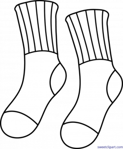 Socks Lineart Clip Art - Sweet Clip Art