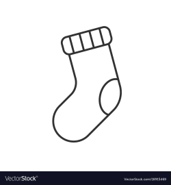 Christmas sock line icon
