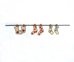 Socks on clothesline | Clothes line, Illustration, Clip art