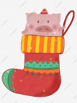 Kneeling In The Stockings Cute Pig Christmas Socks Color ...