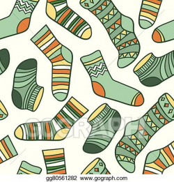 Vector Art - Vector seamless abstract pattern with socks ...