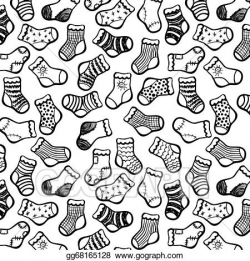 Vector Illustration - Black white socks seamless pattern ...