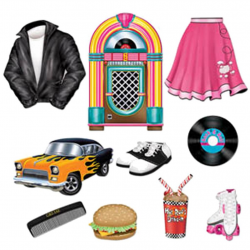 Details About 50s Soda Shop Diner Jukebox Grease Cutouts ...
