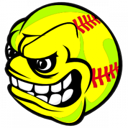 Softball With Angry Face Magnet