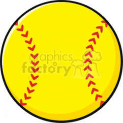 cartoon softball vector illustration isolated on white background ...