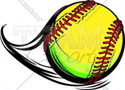 Moving Fastpitch Softball with Laces and Movement Lines Vector Image ...