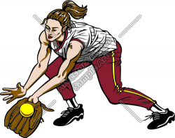 Female Softball Catching Ball Clipart and Vectorart: Sports ...