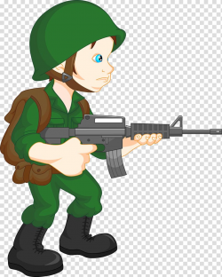 Soldier holding assault rifle illustration, Soldier Cartoon ...
