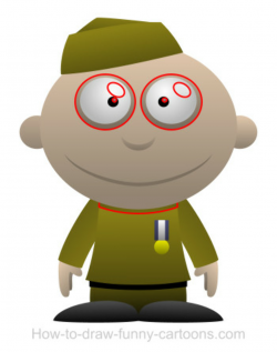 Drawing a soldier cartoon