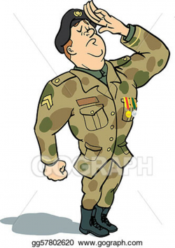 Stock Illustrations - Soldier saluting. Stock Clipart ...