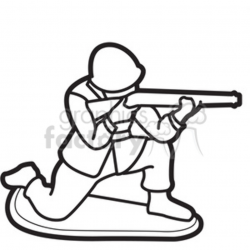 black white toy military soldier illustration graphic clipart. Royalty-free  clipart # 398048