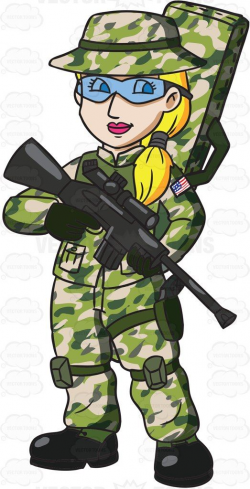 A Female US Army Sniper #cartoon #clipart #vector ...