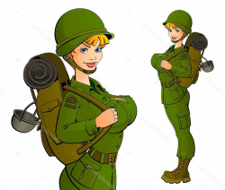 Unique Female Soldier Vector File Free ~ Vector Images Design