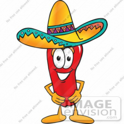 23396 Clip Art Graphic of a Red Chilli Pepper Cartoon ...