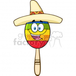 happy colorful mexican maracas cartoon mascot character with sombrero hat  vector illustration isolated on white background clipart. Royalty-free ...