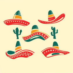 Flat Illustration Traditional Mexican Wide Brimmed Sombrero ...