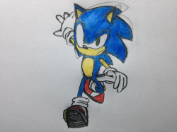 Sonic Drawing: Sonic (Sonic Forces Pose 11) by AceTimeRad on ...