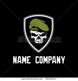MILITARY SKULL LOGO WITH SHIELD | Skull logo, Logos, Art logo