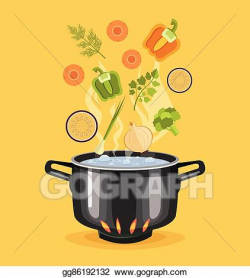 EPS Vector - Boiled vegetables. Stock Clipart Illustration ...