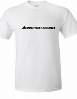 Details about SOUTHWEST Airlines Vintage Logo Tee Shirt Air Travel Black  White Cotton T-shirt