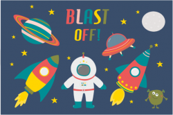 Blast off! space clipart