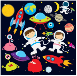 Space clipart - astronaut clip art, UFOs, aliens, spaceships ...