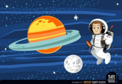 Free Astronaut floating in outer spaces Clipart and Vector ...