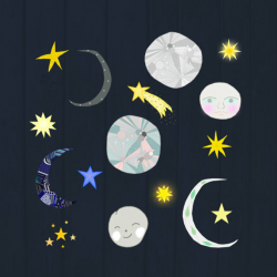 To the Moon Cliparts, Cute Moon and Stars Digital Images ...