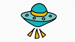 space ship hand drawn color animation with transparent background