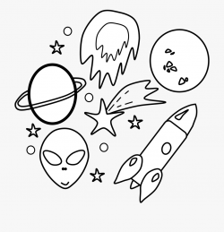 Space Elements Clipart - Planet Clipart Black And White ...
