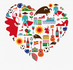 Spanish Clipart Collage Heart - Spanish Culture Clipart ...